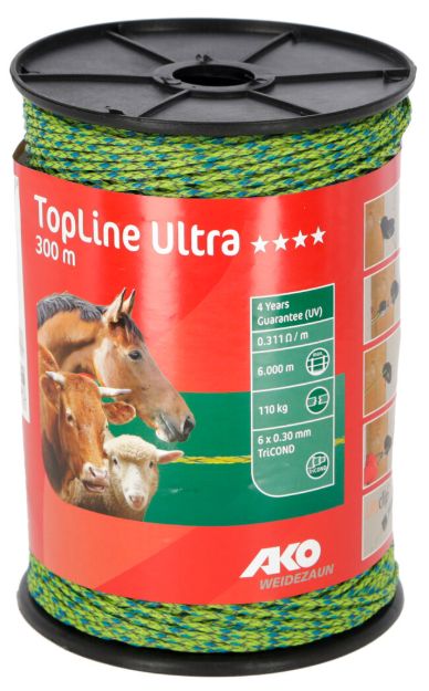 Image sur Tresse TopLine Ultra, 300m 6x0,30mm Tricond jaune/bleu